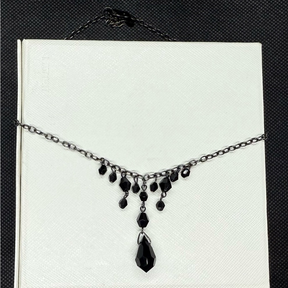 Elegant Black Necklace with Silver Accents